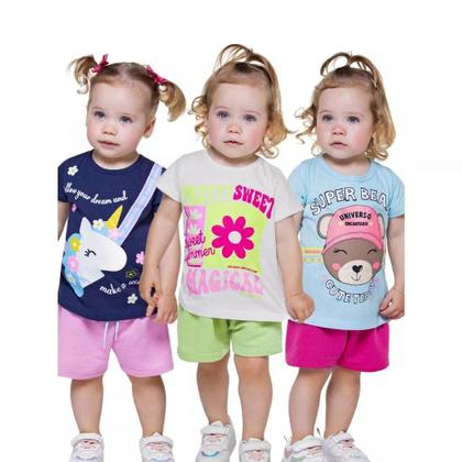 Imagem de Kit Sortido 14 Peças de Roupas bebê Menina Conjunto Verão Roupas Infantil bebê dias quentes