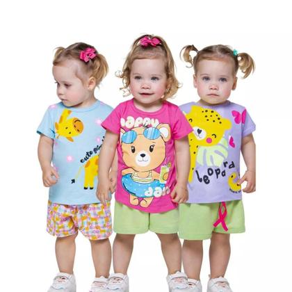 Imagem de Kit Sortido 14 Peças de Roupas bebê Menina Conjunto Verão Roupas Infantil bebê dias quentes