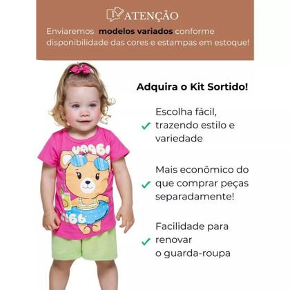 Imagem de Kit Sortido 14 Peças de Roupas bebê Menina Conjunto Verão Roupas Infantil bebê dias quentes