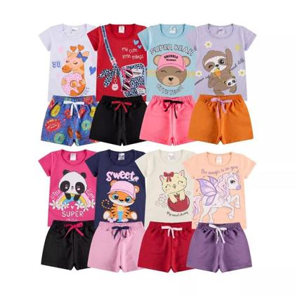 Imagem de Kit Sortido 14 Peças de Roupas bebê Menina Conjunto Verão Roupas Infantil bebê dias quentes