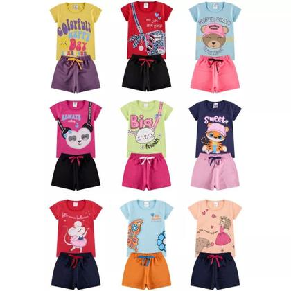 Imagem de Kit Sortido 14 Peças de Roupas bebê Menina Conjunto Verão Roupas Infantil bebê dias quentes