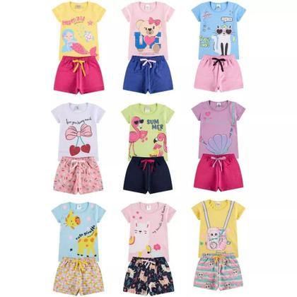 Imagem de Kit Sortido 14 Peças de Roupas bebê Menina Conjunto Verão Roupas Infantil bebê dias quentes