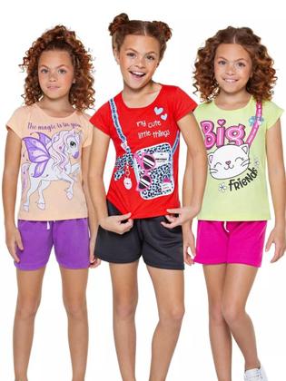 Imagem de Kit Sortido 14 Peças de Roupas Infantil Menina Conjunto Verão Roupas Infantil Menina dias quentes