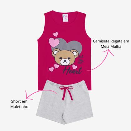 Imagem de Kit Sortido 20 Peças de Roupas Infantil Menina Kit 10 Conjuntos Infantil (10 Regatas + 10 Shorts)