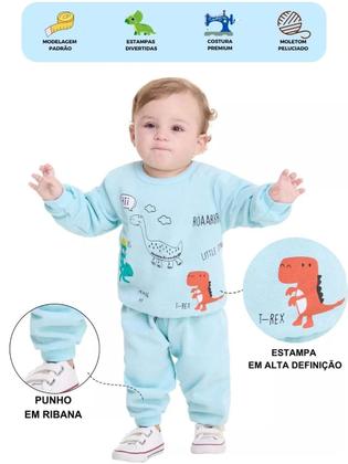 Imagem de Kit Sortido 4 Peças de Roupas Infantil Bebê para Menino 2 Casacos 2 Calças Kit 2 Conjuntos Moletom conforto bebê