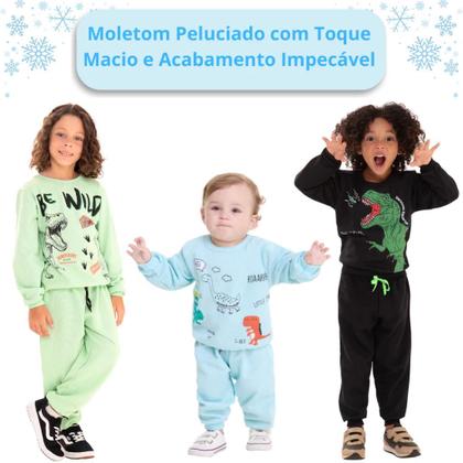 Imagem de Kit Sortido 4 Peças de Roupas Infantil Bebê para Menino 2 Casacos 2 Calças Kit 2 Conjuntos Moletom conforto bebê
