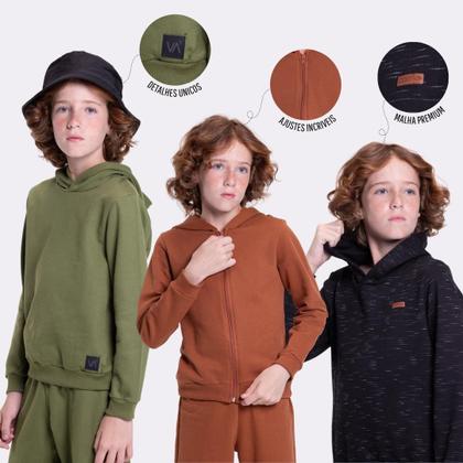 Imagem de Kit Sortido 4 Peças de Roupas Infantis Menino Inverno- 2 Casacos + 2 Calças