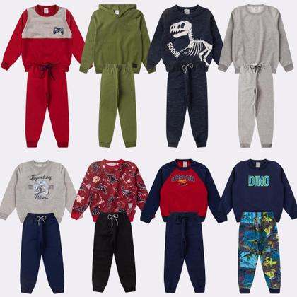 Imagem de Kit Sortido 4 Peças de Roupas Infantis Menino Inverno- 2 Casacos + 2 Calças