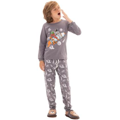 Imagem de Kit Sortido 4 Peças Pijama Comprido Infantil Menino 2 Camisas 2 Calças Kit com 2 Pijamas de Roupa Infantil Menino