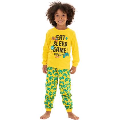 Imagem de Kit Sortido 4 Peças Pijama Comprido Infantil Menino 2 Camisas 2 Calças Kit com 2 Pijamas de Roupa Infantil Menino