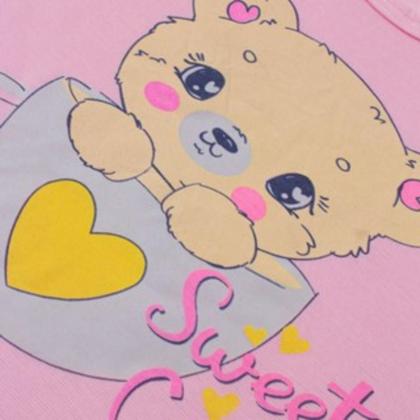 Imagem de Kit Sortido 4 Peças Pijama Infantil Menina - 2 Camisetas + 2 Bermudas