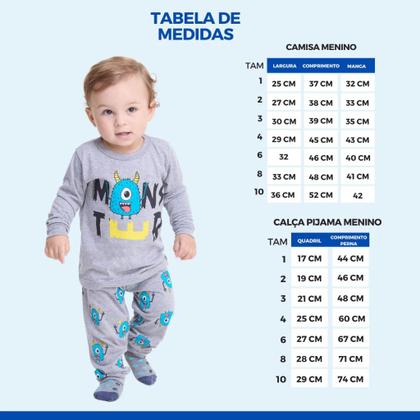 Imagem de Kit Sortido 4 Peças Pijama Manga Longa Bebê Menino 2 Camisas 2 Calças Kit com 2 Pijamas de Roupa Infantil bebê