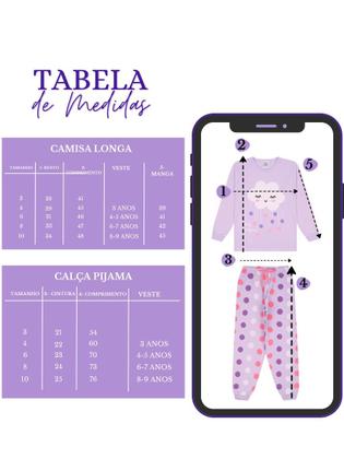 Imagem de Kit Sortido 6 Peças Pijama Comprido Infantil Menina bebê 3 Camisas 3 Calças Kit com 3 Pijamas longo e Roupa bebê Menina