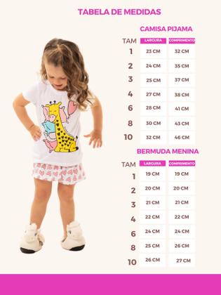 Imagem de Kit Sortido 8 Peças Pijama Curto infantil Menina 4 Camisas 4 Bermudas Kit 4 Pijamas menina Roupa Infantil