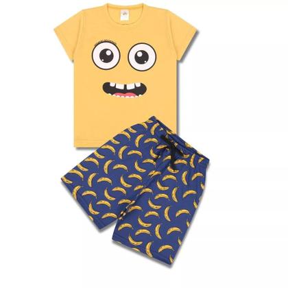 Imagem de Kit Sortido 8 Peças Pijama Curto infantil Menino 4 Camisas 4 Bermudas Kit 4 Pijamas menino Roupa Infantil