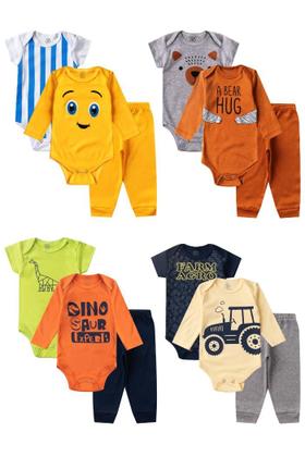 Imagem de Kit Sortido 9 Peças de Roupas Menino Bebê Conjunto Body  6 bodies + 3 calças -
