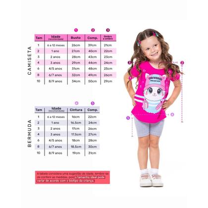 Imagem de Kit Sortido conjunto bebê 6 Peças de Roupas Bebê Menina Conjunto Ciclista Roupas Bebê Menina