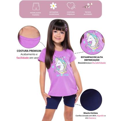 Imagem de Kit Sortido conjunto infantil menina 6 Peças de Roupas Bebê Menina Conjunto Ciclista Roupas infantil Menina