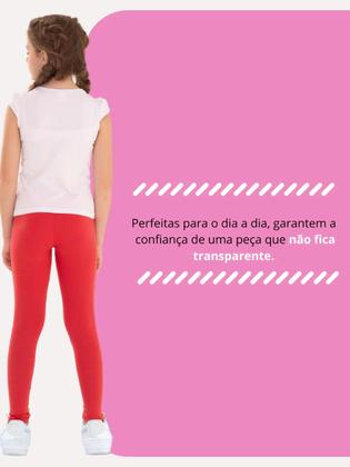 Imagem de Kit Sortido de 3 Calças Leggings de Cotton para Meninas Legging Menina conforto
