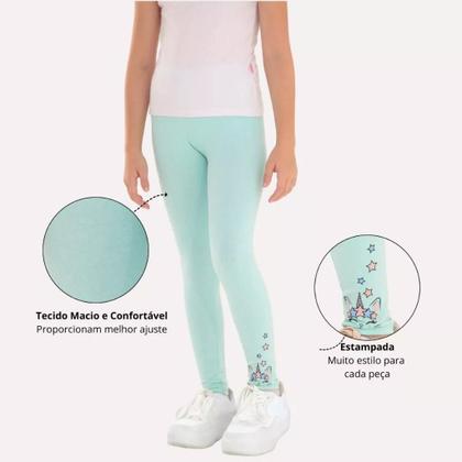 Imagem de Kit Sortido de 5 Calças Leggings de Cotton para Meninas Roupa Infantil Menina conforto para meninas