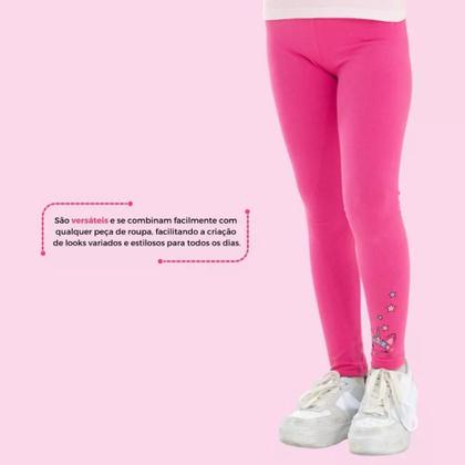 Imagem de Kit Sortido de 5 Calças Leggings de Cotton para Meninas Roupa Infantil Menina conforto para meninas