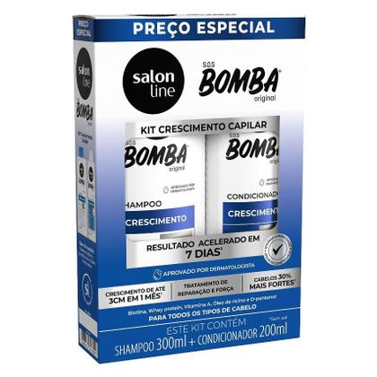 Imagem de Kit SOS Bomba Original + Tônico Crescimento acelerado + Máscara de Hidratação Salon Line