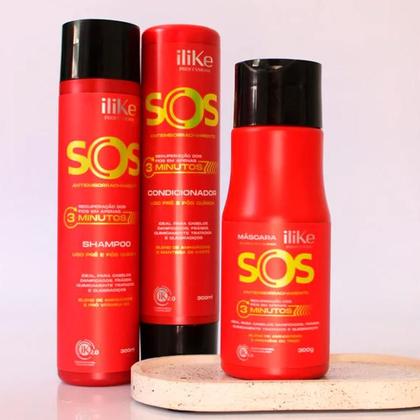 Imagem de Kit SOS ILIKE Shampoo, Condicionador e Máscara Profissional