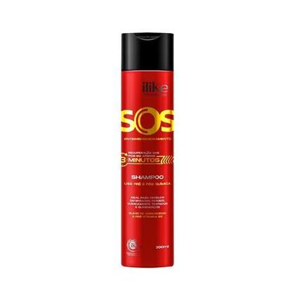Imagem de Kit SOS Ilike Shampoo Condicionador Leave-in e Máscara Reconstrução Capilar Anti Emborrachamento