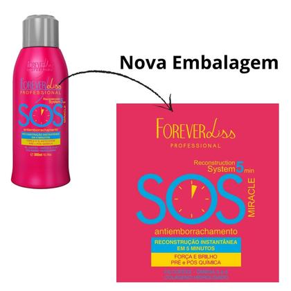 Imagem de KIT SOS Reconstrutor Forever Liss 300ml+Escova Beauty Secret
