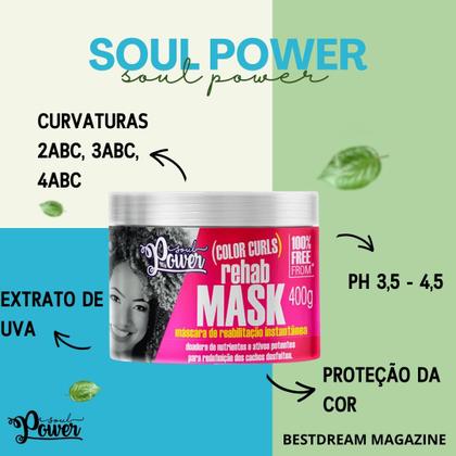 Imagem de Kit Soul Power Color Curls 4 Produtos Linha Completa Vegano Restaurador Cabelos Tingidos Coloridos