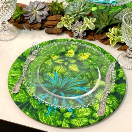 Imagem de Kit Sousplat Completo com Guardanapos e Pg Mesa Posta Folhagem Folhas