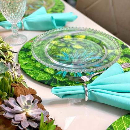 Imagem de Kit Sousplat Completo com Guardanapos e Pg Mesa Posta Folhagem Folhas