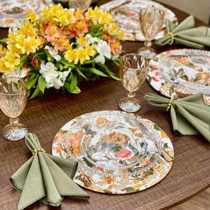 Imagem de Kit Sousplat Completo Dia das Mães Especial Mesa Posta Com Guardanapos e Pg