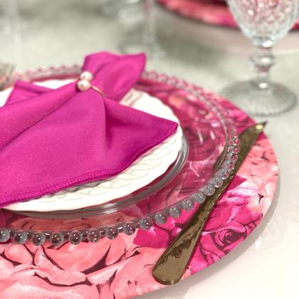 Imagem de Kit Sousplat Completo Dia das Mães Especial Mesa Posta Com Guardanapos e Pg