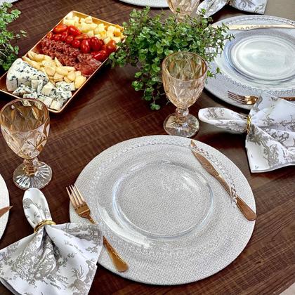 Imagem de Kit Sousplat Completo Fendi Mesa Posta Rústica Luxuosa