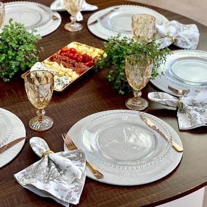 Imagem de Kit Sousplat Completo Fendi Mesa Posta Rústica Luxuosa