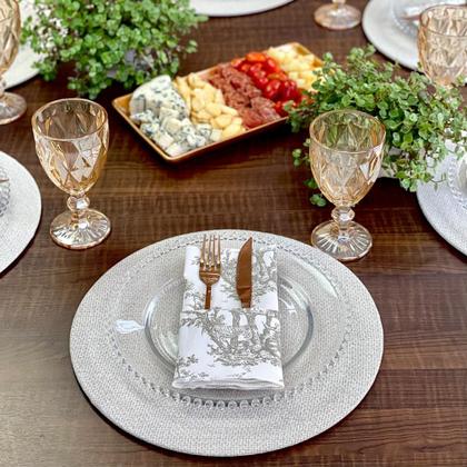 Imagem de Kit Sousplat Completo Fendi Mesa Posta Rústica Luxuosa