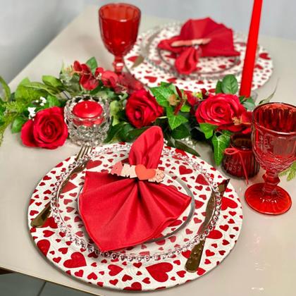 Imagem de Kit Sousplat Completo Mesa Posta de Dia das Mães Especial Com Guardanapos e Pg