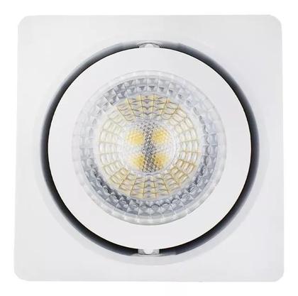 Imagem de Kit Spot Quadrado Sobrepor Direcionável Gu10 + Lâmpada Mr16 Cor Branco/branco Quente