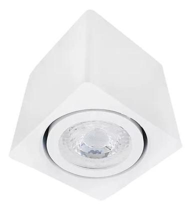 Imagem de Kit Spot Quadrado Sobrepor Direcionável Gu10 + Lâmpada Mr16 Cor Branco/branco Quente