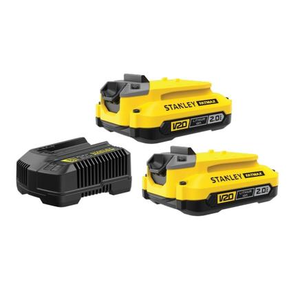 Imagem de Kit Stanley 20V V20  Parafusadeira Furadeira de Impacto SCD711C2K-BR  2 Baterias + Maleta