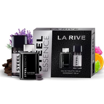Imagem de Kit Steel Essence La Rive - Eau de Toilette Masculino 100 ml   Desodorante 150 ml