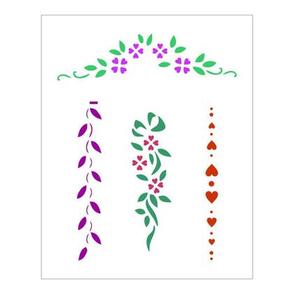 Imagem de Kit Stencil 10 unid - Floral - Ref 25