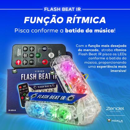 Imagem de Kit Strobo Flash Beat Ir Zendel Controle Som Automotivo Rgb