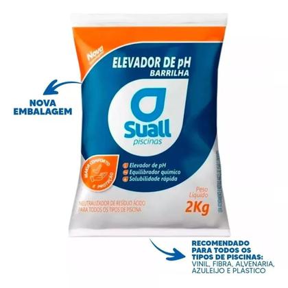 Imagem de Kit Suall Barrilha Elevador Ph Alcalinizante Granulado 2kg