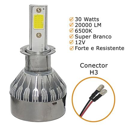 Imagem de Kit Super Led Astra 1995 1996 1997 Farol Milha H3 20000 Lumens