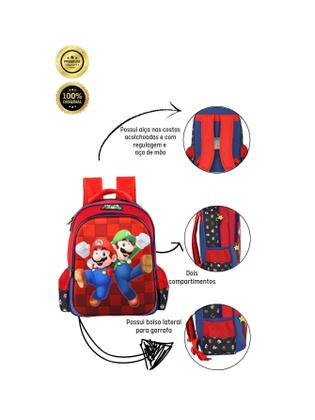 Imagem de Kit Super Mario Mochila + Lancheira Térmica - Preto