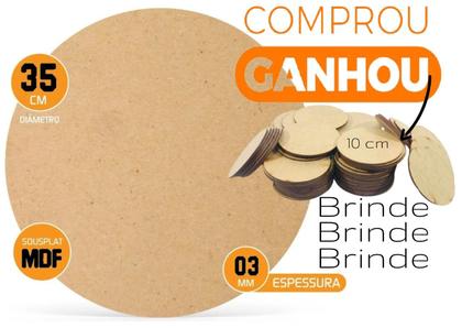 Imagem de Kit Suplat 6 Lugares Souplast Mesa Posta Natal 35 Cm Mdf Cru Liso / 6 SUPLA C/BRINDE