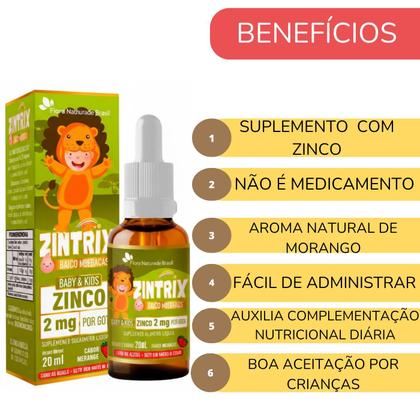 Imagem de Kit Suplemento Alimentar Ferrix + B-trix + D-trix + Zintrix KIT:Ferrix + B-trix + D-trix + ZintrixSabor:Morango + Uva