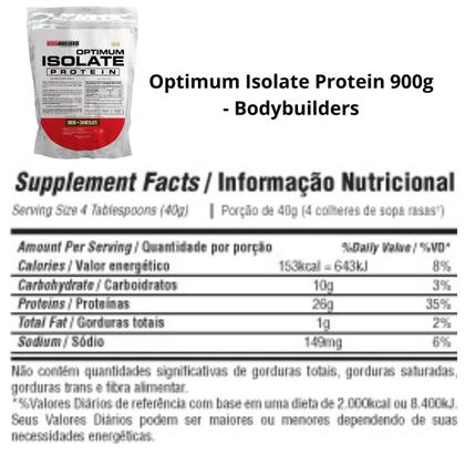 Imagem de Kit Suplemento em pó Optimum Isolate Whey Protein 900g + Coqueteleira Shaker 600ml - Força e Resistência - Bodybuilders